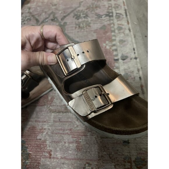 Metallic Gold Womens Birkenstock Arizona Sandals Size 41 EU 10 US Narrow - Picture 16 of 16